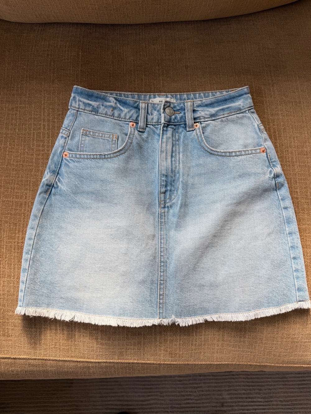 Mango Light Blue Denim Mini Skirt